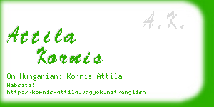 attila kornis business card